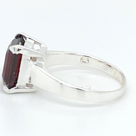 Pyrope 1.70ct Platinum Finish Solid 925 Sterling Silver Ring - Picture 6 of 7